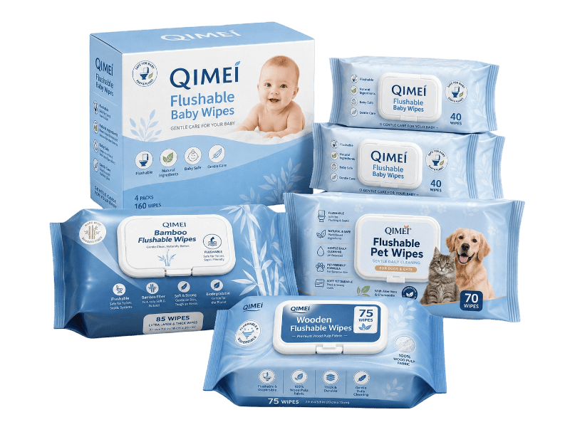 Flushable wipes
