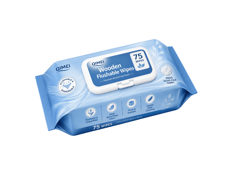 wooden flushable wipes
